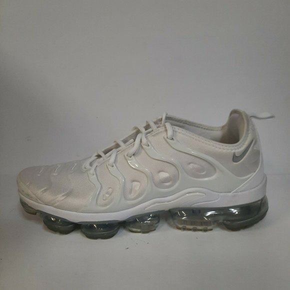 Nike Air Vapormax Plus Triple White Pure Platinum Grey Sneakers Shoe Men Size 12